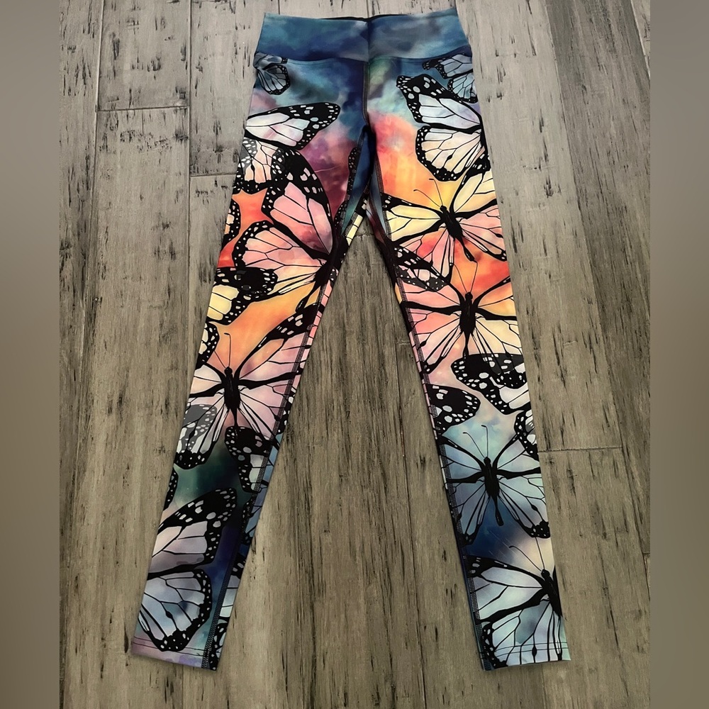 NWOT Werkshop Butterfly Leggings Triathlon Fabric Size Small
